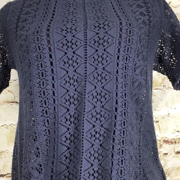 Clearance!!! American Eagle navy macrame sheer top - Picture 7 of 7
